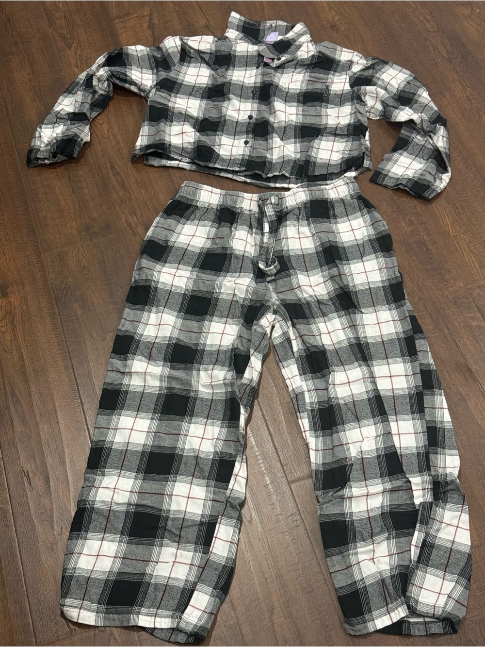 Savage X Fenty Black & White Plaid Flannel P